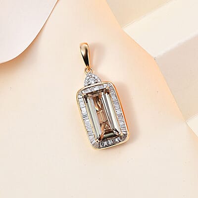 Iliana 18K Yellow Gold AAA Turkizite and G-H SI Diamond Pendant 5.00 ctw
