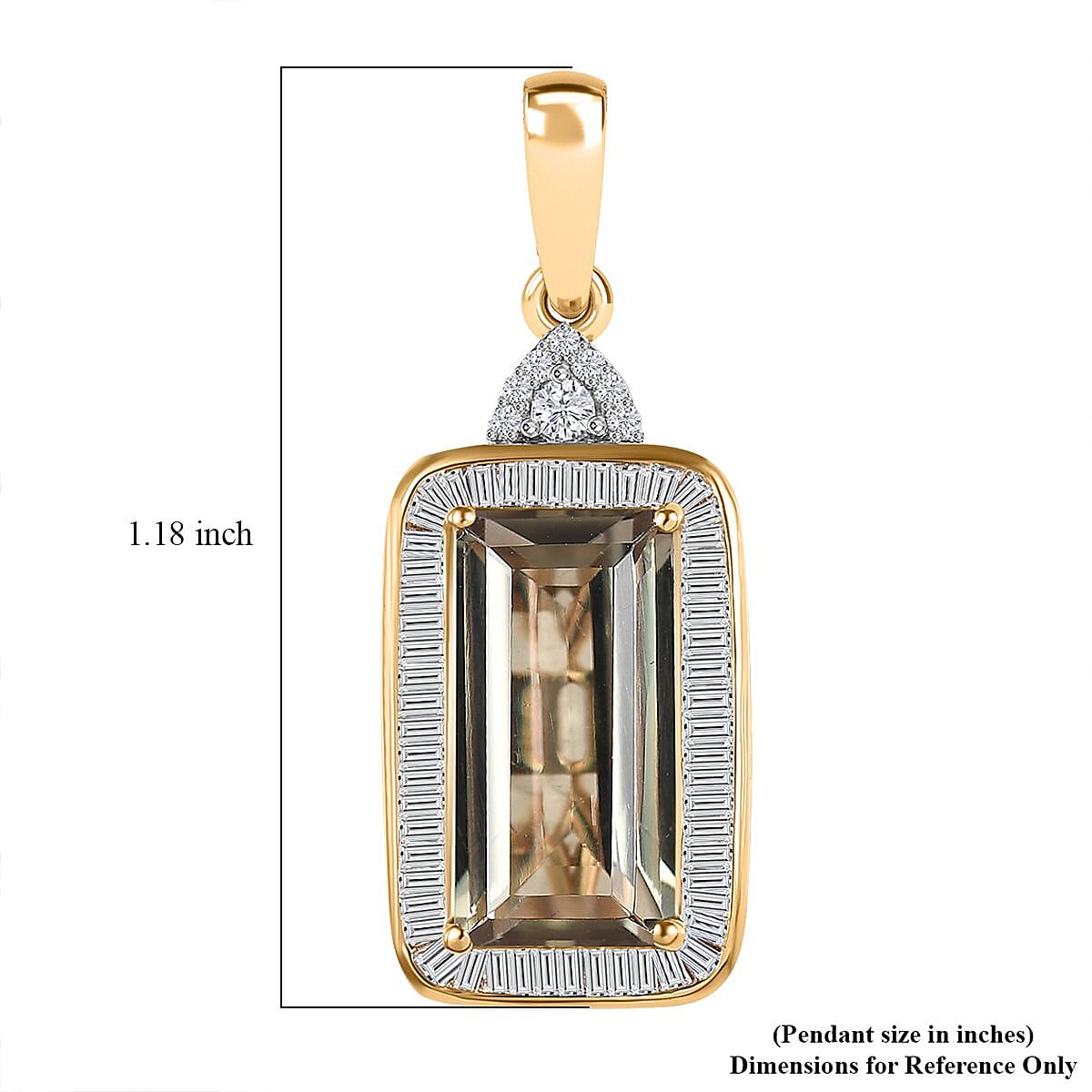 Iliana 18K Yellow Gold AAA Turkizite and G-H SI Diamond Pendant 5.00 ctw