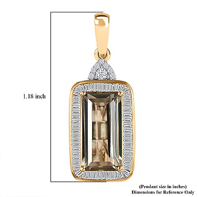 Iliana 18K Yellow Gold AAA Turkizite and G-H SI Diamond Pendant 5.00 ctw