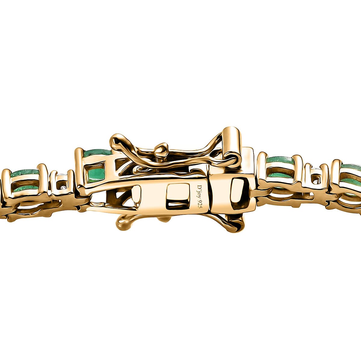 Premium Kagem Zambian Emerald and Moissanite Bracelet in Vermeil Yellow Gold Over Sterling Silver (8.00 In) 7.10 ctw image number 3