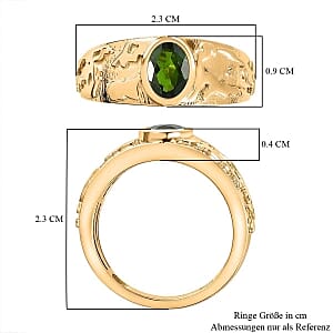 Chrome Diopside 0.79 ctw Ring in Vermeil Yellow Gold Over Sterling Silver (Size 6.5)