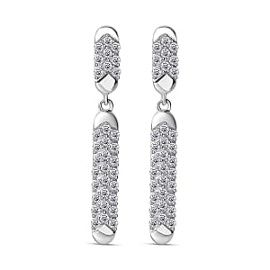 Moissanite Fancy 1.32 ctw Earrings in Rhodium Over Sterling Silver