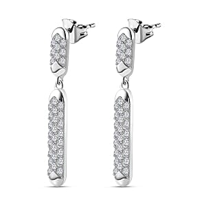 Moissanite Fancy 1.32 ctw Earrings in Rhodium Over Sterling Silver