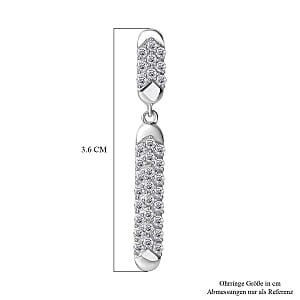 Moissanite Fancy 1.32 ctw Earrings in Rhodium Over Sterling Silver