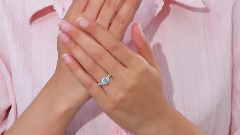 Santa Maria Aquamarine, Multi Gemstone Ring in Rhodium Over Sterling Silver (Size 10.0) 1.10 ctw