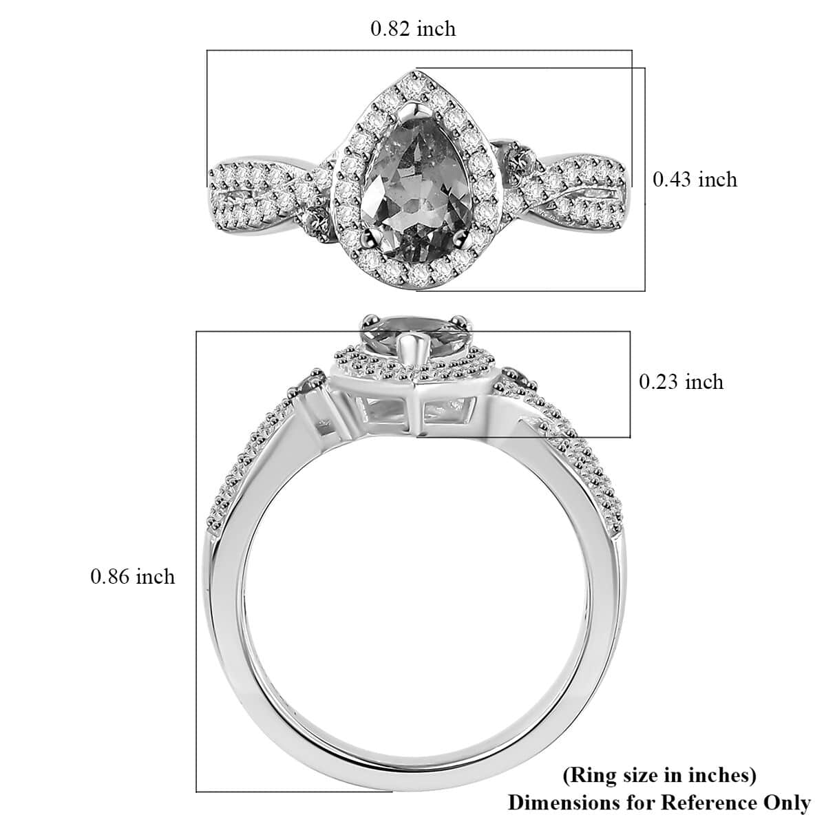 Santa Maria Aquamarine, Multi Gemstone Ring in Rhodium Over Sterling Silver (Size 10.0) 1.10 ctw image number 5