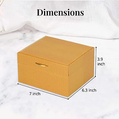 Yellow Lizard Embossed Pattern Leatherette Anti Tarnish 2-Layer Jewellery Box