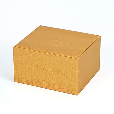 Yellow Lizard Embossed Pattern Leatherette Anti Tarnish 2-Layer Jewellery Box