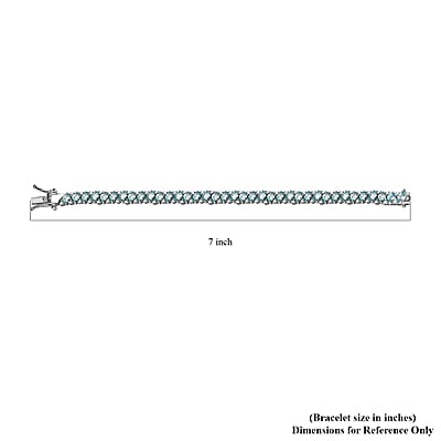 D'Joy Betroka Blue Apatite and White Zircon Bracelet in Platinum Over Sterling Silver (6.50 In) 11.10 ctw