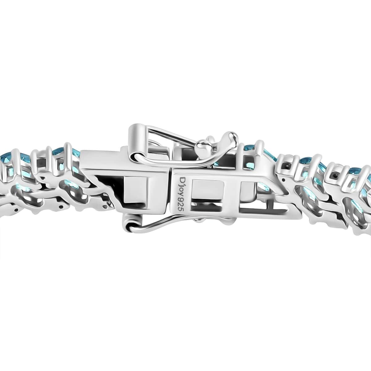 Betroka Blue Apatite and White Zircon Bracelet in Platinum Over Sterling Silver (7.25 In) 12.60 ctw image number 3