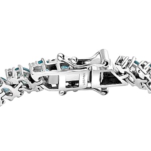 Betroka Blue Apatite and White Zircon Bracelet in Platinum Over Sterling Silver (8.00 In) 13.75 ctw