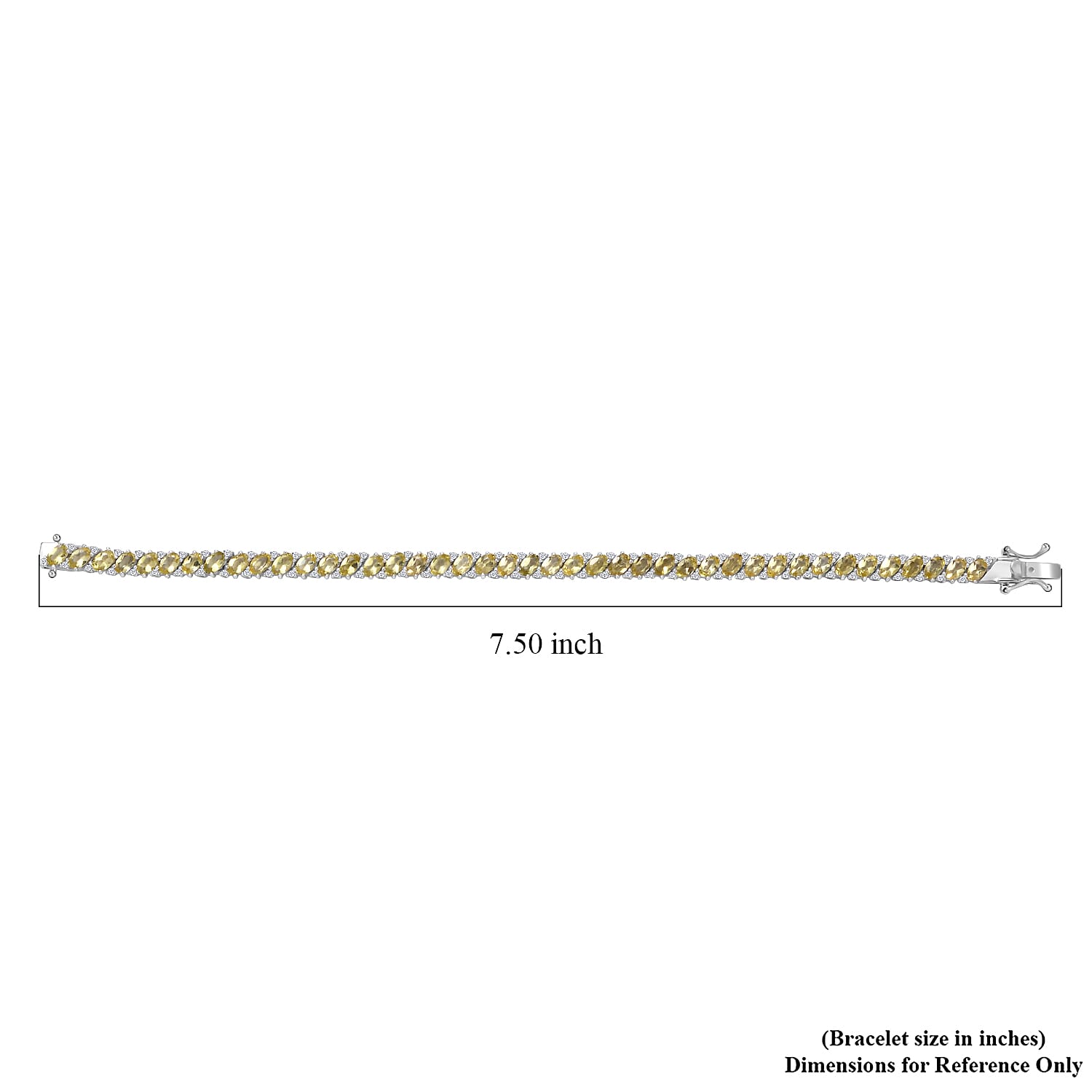 D'Joy Madagascar Yellow Apatite and White Zircon Bracelet in Platinum Over Sterling Silver (7.25 In) 10.90 ctw