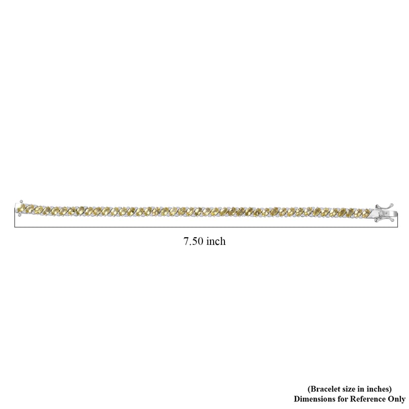 D'Joy Madagascar Yellow Apatite and White Zircon Bracelet in Platinum Over Sterling Silver (7.25 In) 10.90 ctw