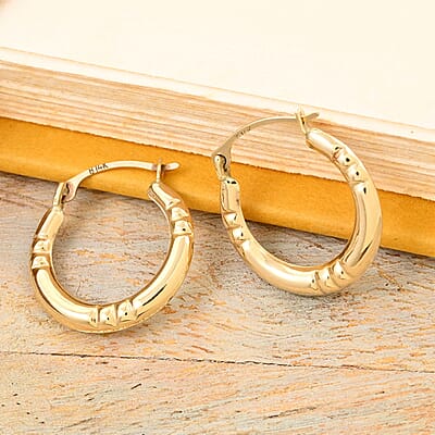 14K Yellow Gold Hoop Earrings 0.48 Grams
