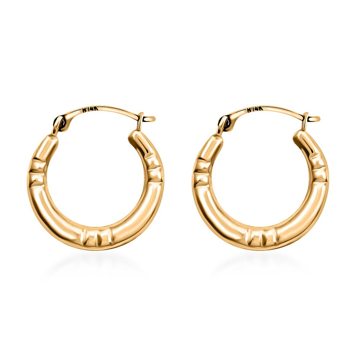 14K Yellow Gold Hoop Earrings 0.48 Grams