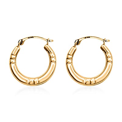 14K Yellow Gold Hoop Earrings 0.48 Grams