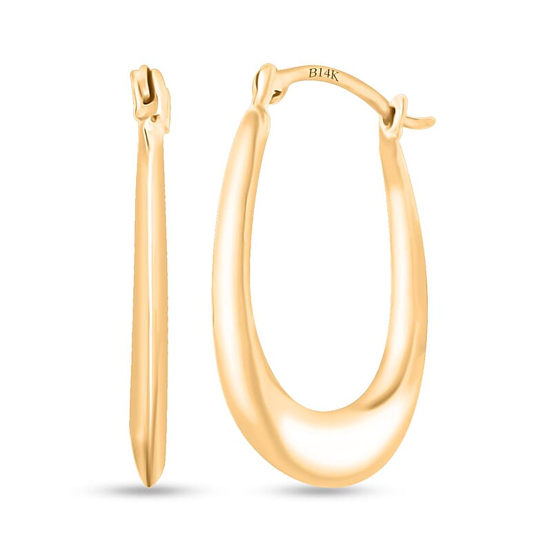 Sculpted Hoop Earrings in 14K YG