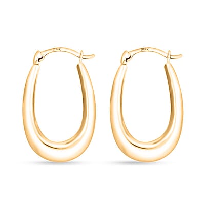 Sculpted Hoop Earrings in 14K YG