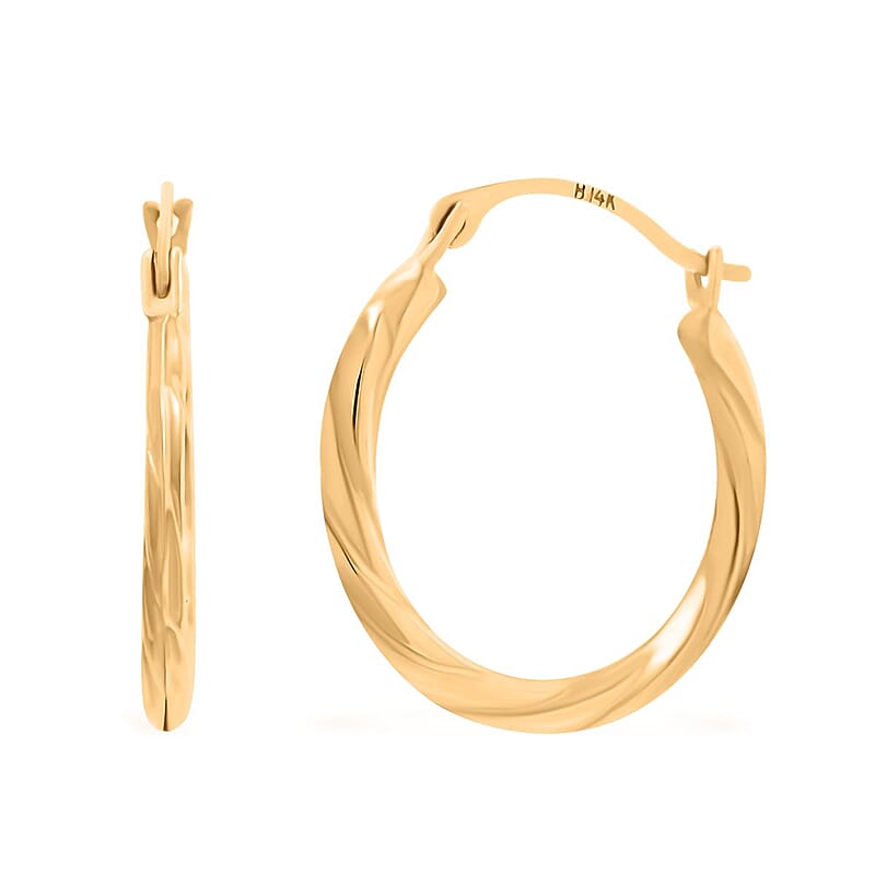 14K Yellow Gold Hoop Earrings