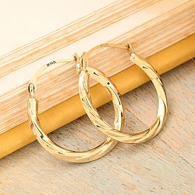 14K Yellow Gold Hoop Earrings