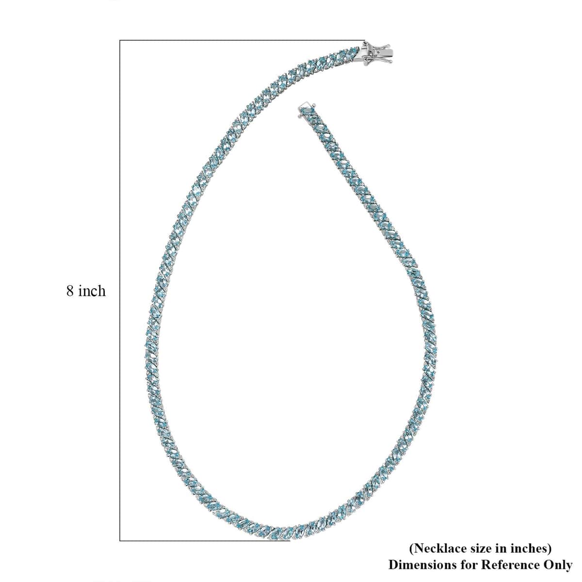 Betroka Blue Apatite and White Zircon Necklace 18 Inches in Platinum Over Sterling Silver 30.15 ctw image number 4