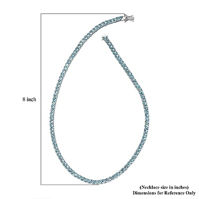 Betroka Blue Apatite and White Zircon Necklace 18 Inches in Platinum Over Sterling Silver 30.15 ctw