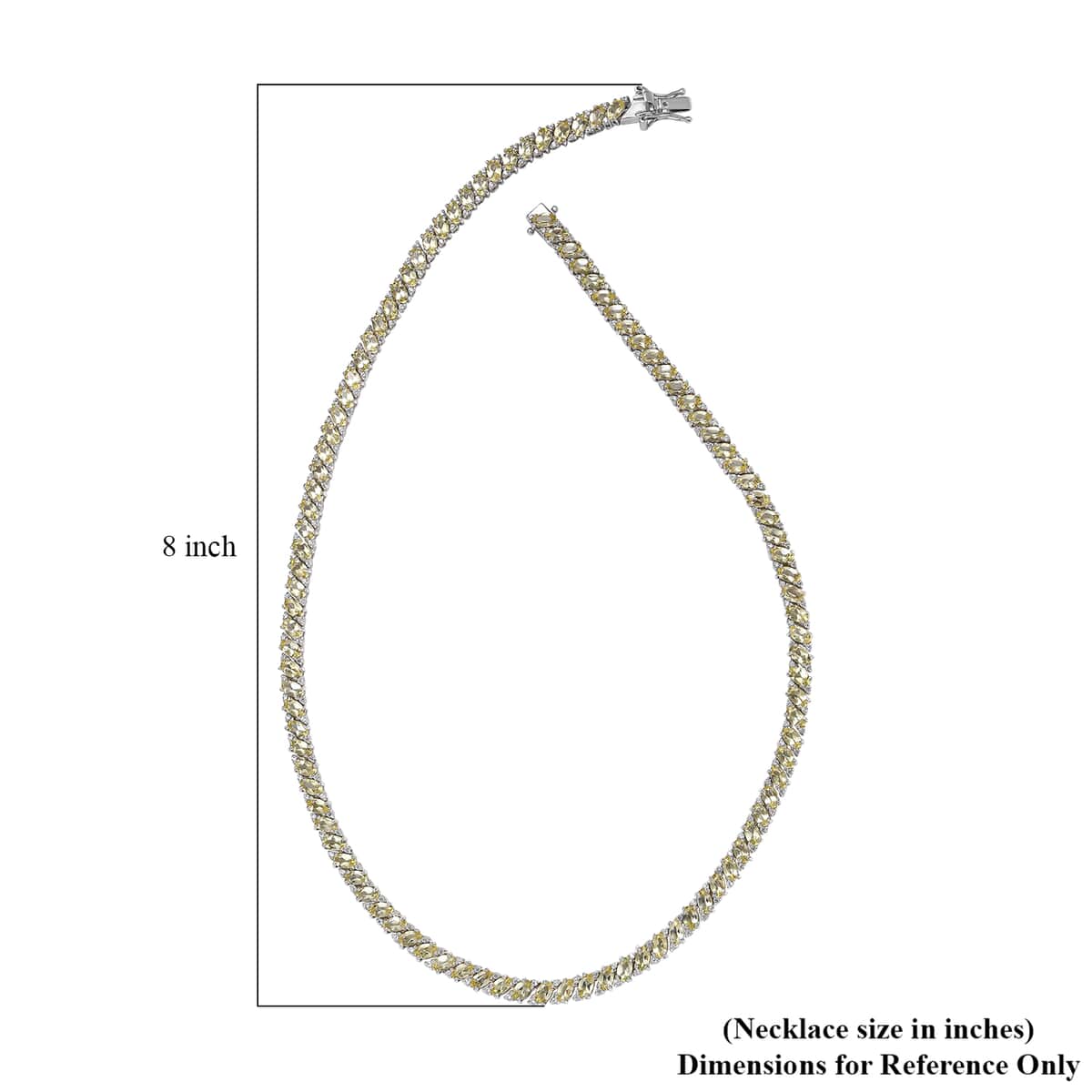 Madagascar Yellow Apatite and White Zircon Necklace 18 Inches in Platinum Over Sterling Silver 28.10 ctw image number 4