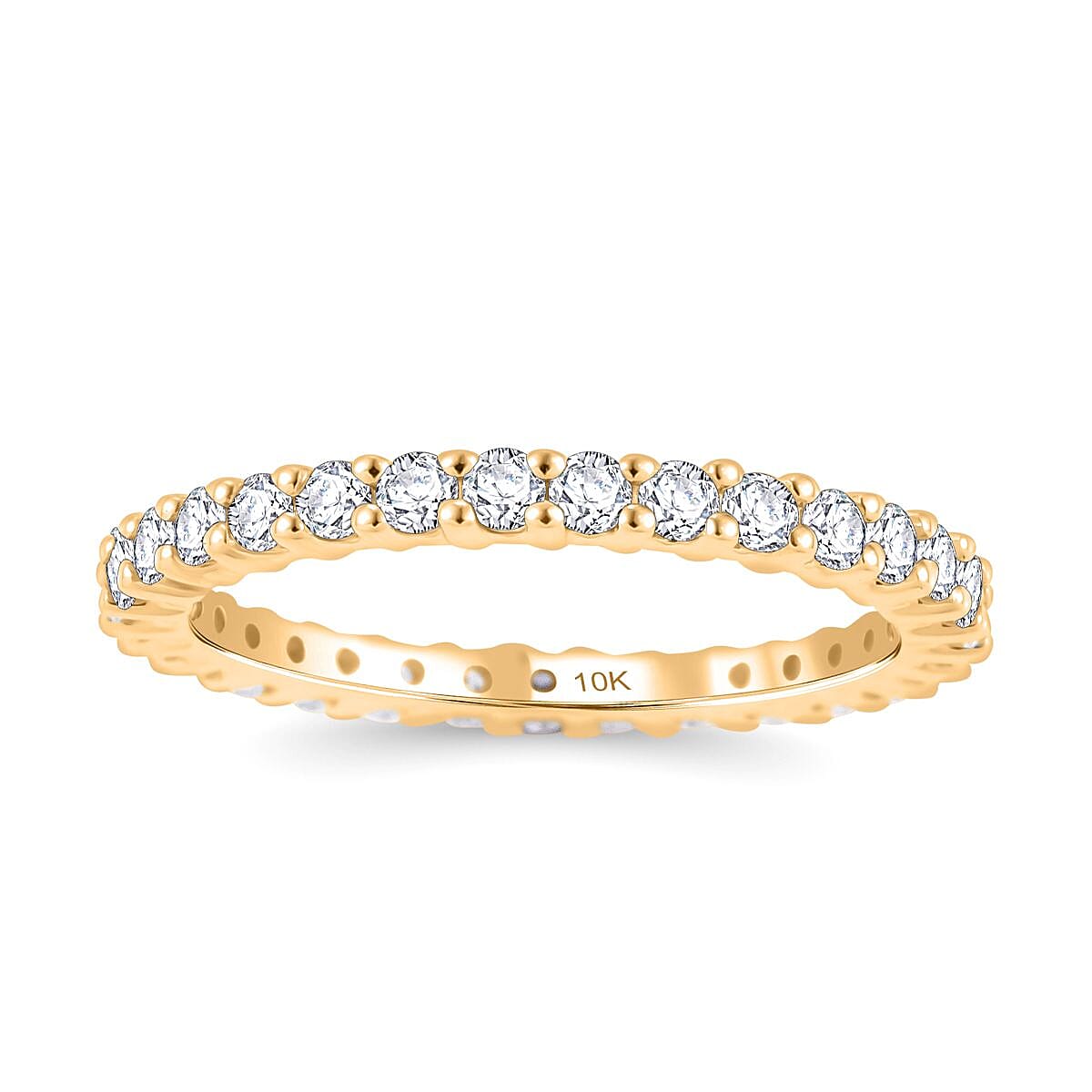 10K Yellow Gold Moissanite Band Ring (Size 6.0) 0.90 ctw