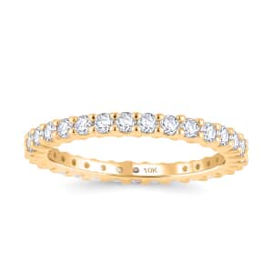 Moissanite 0.90 ctw Band Ring in 10K Yellow Gold (Size 7.0) 