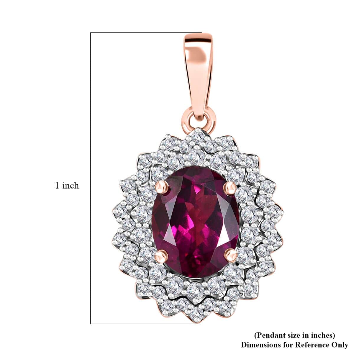 Certified & Appraised Luxoro 10K Rose Gold AAA Radiant Ember Garnet and G-H I2 Diamond Floral Pendant 3.30 ctw image number 5