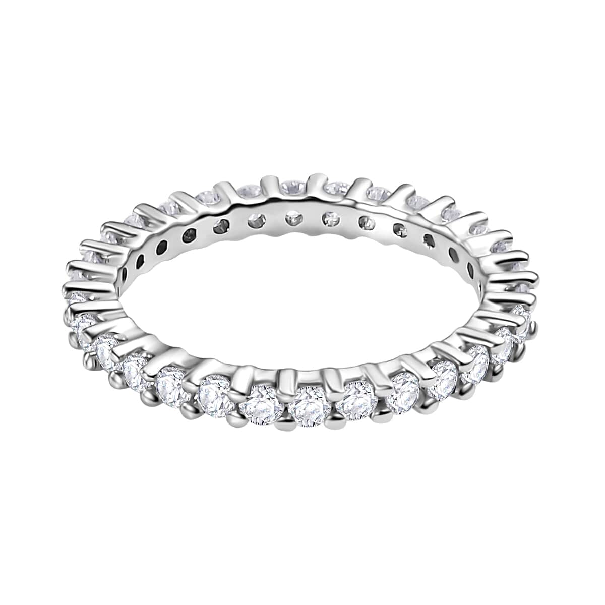 10K White Gold Moissanite Eternity Band Ring (Size 6.0) 0.90 ctw image number 5