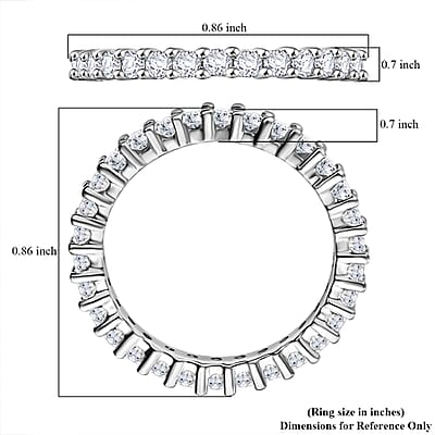 Moissanite 0.90 ctw Eternity Band Ring in 10K White Gold (Size 6.0) 