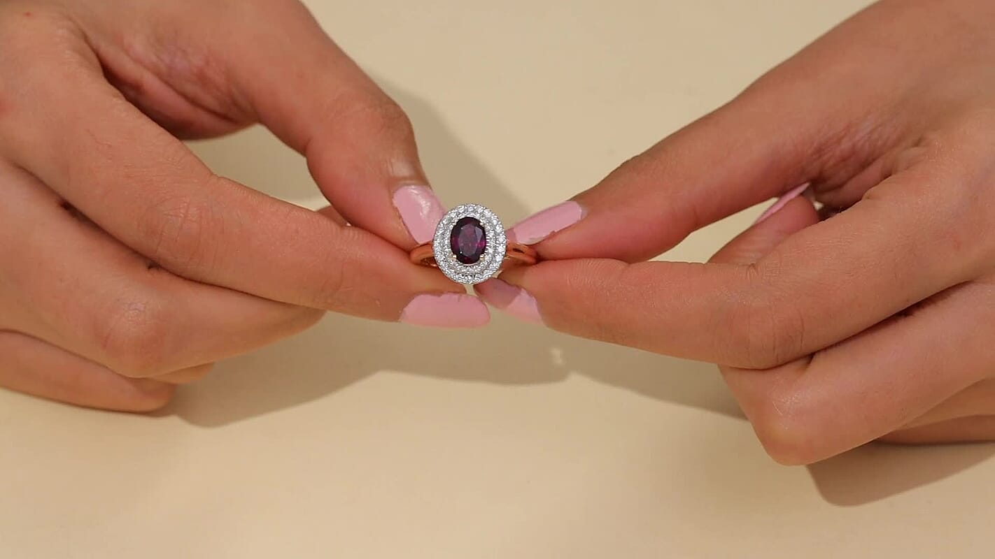 Certified & Appraised Luxoro 10K Rose Gold AAA Radiant Ember Garnet and G-H I2 Diamond Cocktail Ring 1.97 ctw