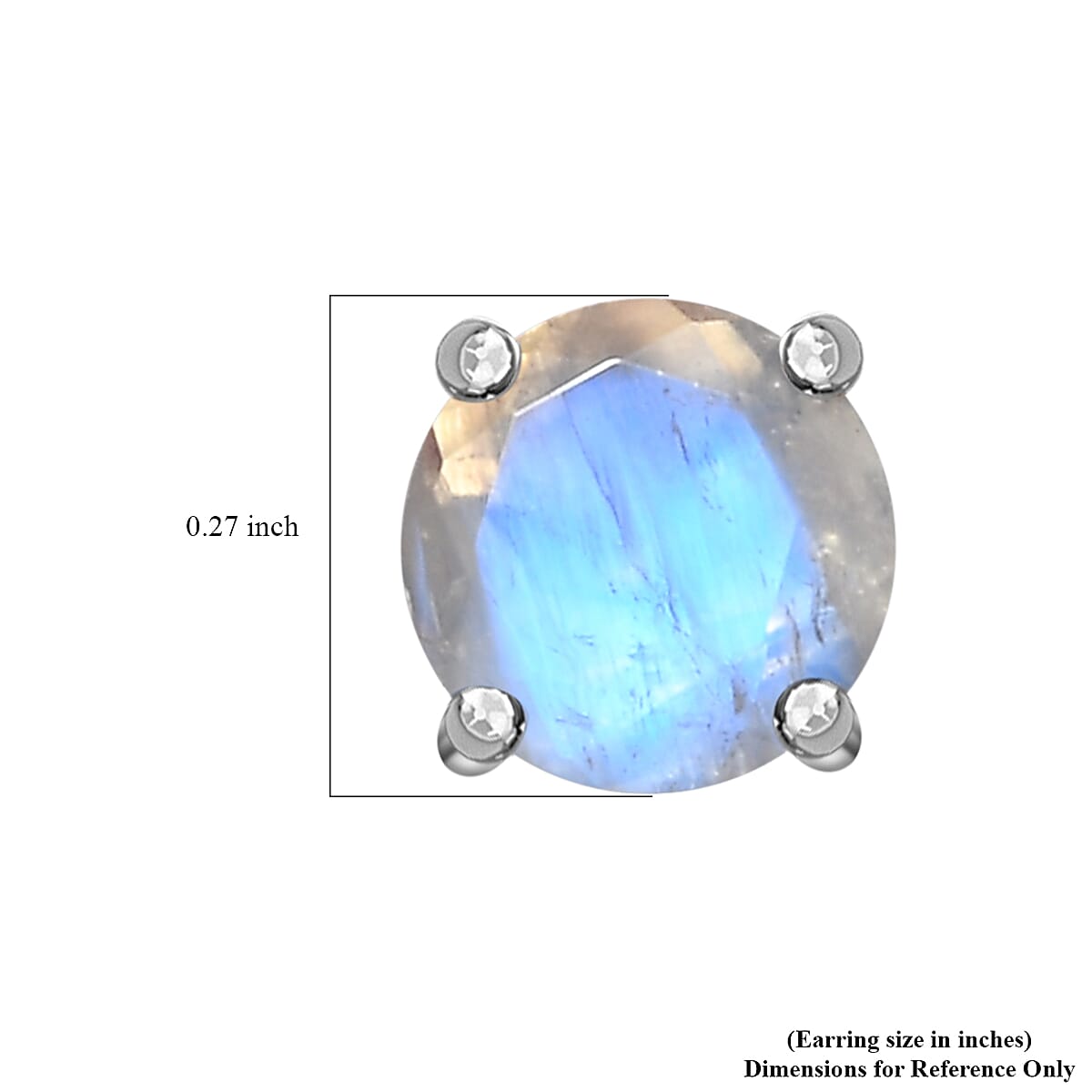 Luxoro 10K White Gold AAAA Moon Glow Moonstone Solitaire Stud Earrings 1.75 ctw image number 4