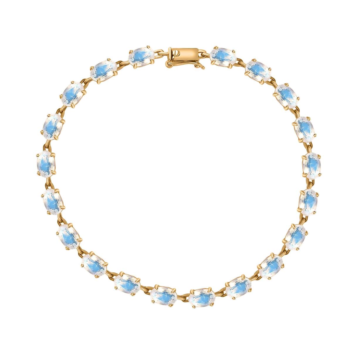 Luxoro 10K Yellow Gold AAAA Moon Glow Moonstone Bracelet (7.25 In) 4.70 Grams 7.75 ctw image number 0