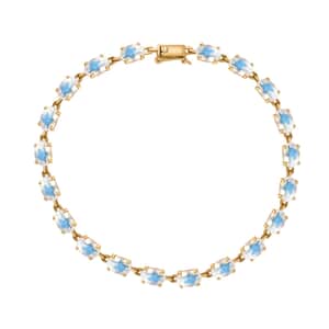 Luxoro 10K Yellow Gold AAAA Moon Glow Moonstone Bracelet (7.25 In) 4.70 Grams 7.75 ctw