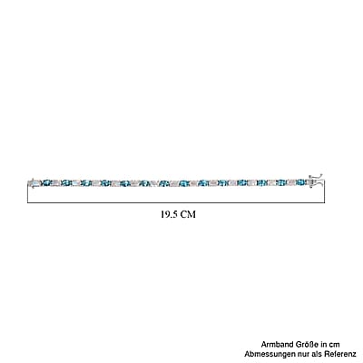 Moon Glow Moonstone and Betroka Blue Apatite Bracelet in Rhodium Over Sterling Silver (6.50 In) 11.30 ctw