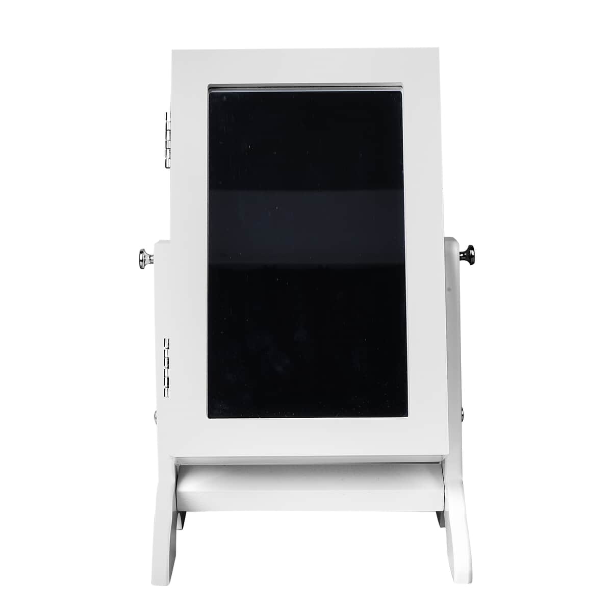 White Color MDF Standing Jewelry Cabinet with Mirror image number 1