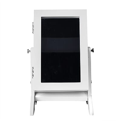White Color MDF Standing Jewelry Cabinet with Mirror