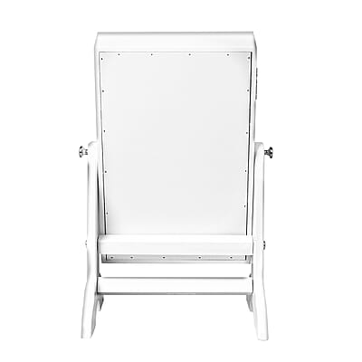 White Color MDF Standing Jewelry Cabinet with Mirror
