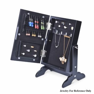 Black Color MDF Standing Jewelry Cabinet with Mirror