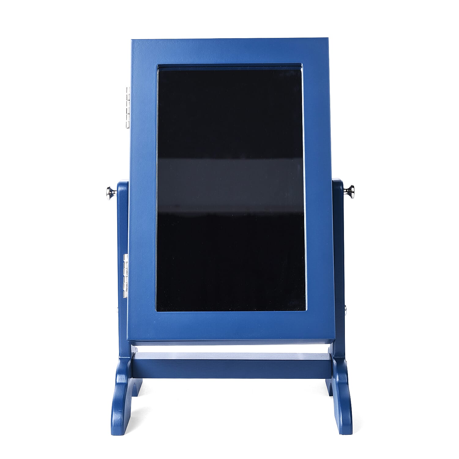 Dark Blue MDF Standing Jewelry Cabinet with Mirror