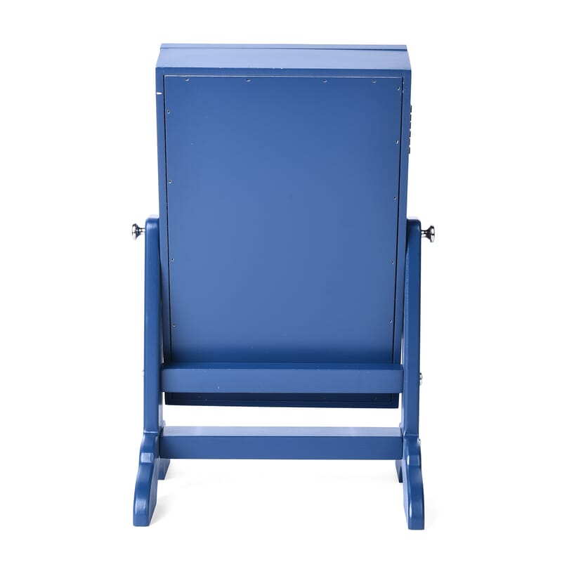 Dark Blue MDF Standing Jewelry Cabinet with Mirror