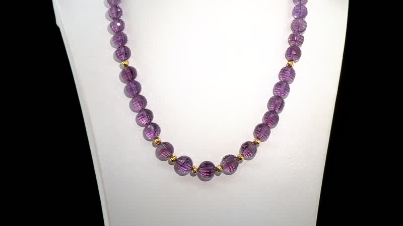 Rose De France Amethyst Beaded Necklace 18-20 Inches in Vermeil Yellow Gold Over Sterling Silver 260.00 ctw