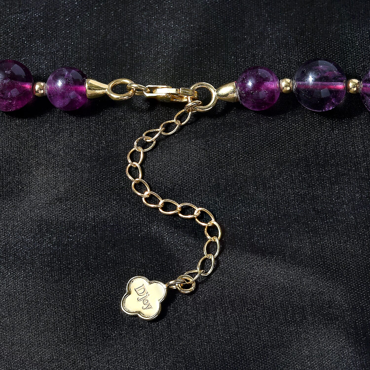 D'Joy Purple Fluorite Beaded Graduated Necklace 18-20 Inches in Vermeil Yellow Gold Over Sterling Silver 339.00 ctw