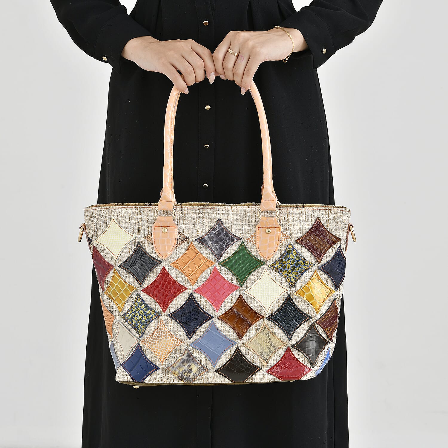 希少★Irregular studs totebag★HTC Forber Perforated Logo Mini Tote | GUESS Factory