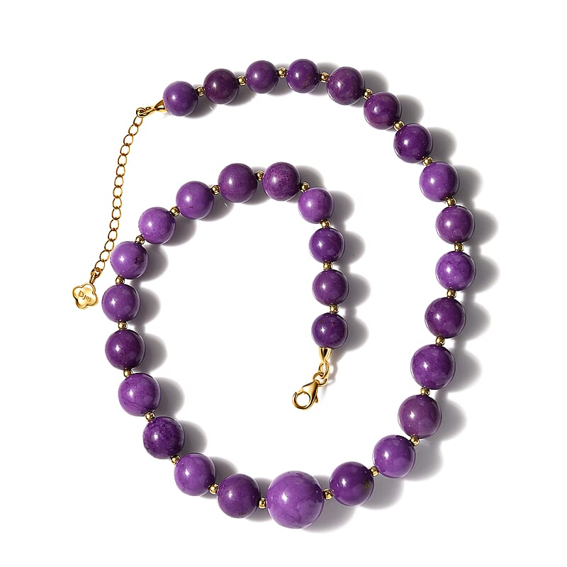 D'Joy Phosphosiderite Beaded Beaded Graduated Necklace 18-20 Inches in Vermeil Yellow Gold Over Sterling Silver 350.00 ctw