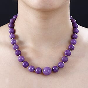 D'Joy Phosphosiderite Beaded Beaded Graduated Necklace 18-20 Inches in Vermeil Yellow Gold Over Sterling Silver 350.00 ctw