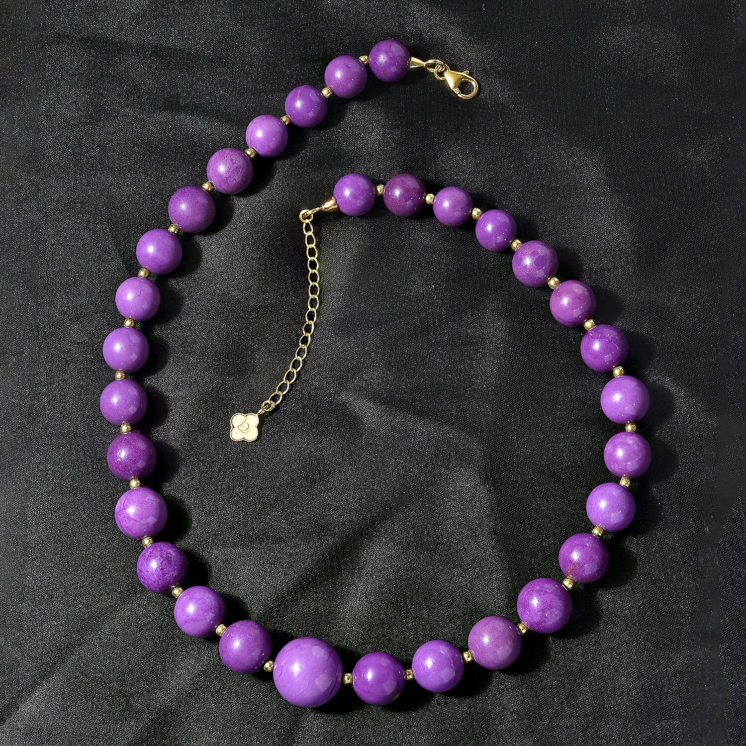 D'Joy Phosphosiderite Beaded Beaded Graduated Necklace 18-20 Inches in Vermeil Yellow Gold Over Sterling Silver 350.00 ctw
