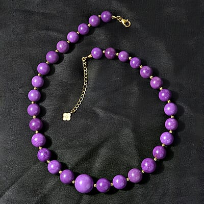 D'Joy Phosphosiderite Beaded Beaded Graduated Necklace 18-20 Inches in Vermeil Yellow Gold Over Sterling Silver 350.00 ctw